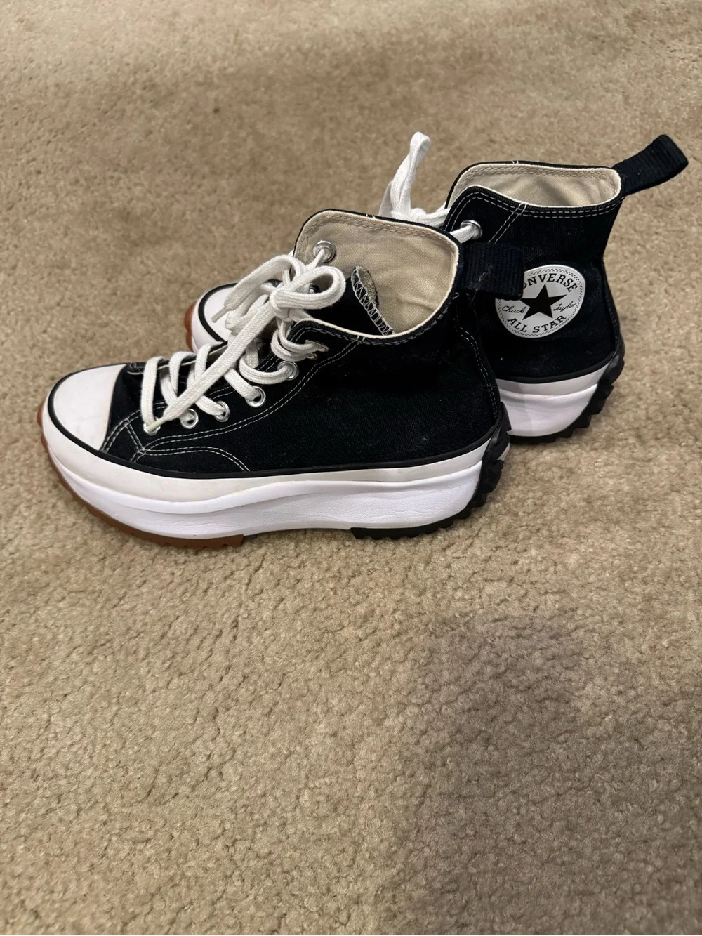 Converse High-Top Platform Canvas Sneaker in Black and White